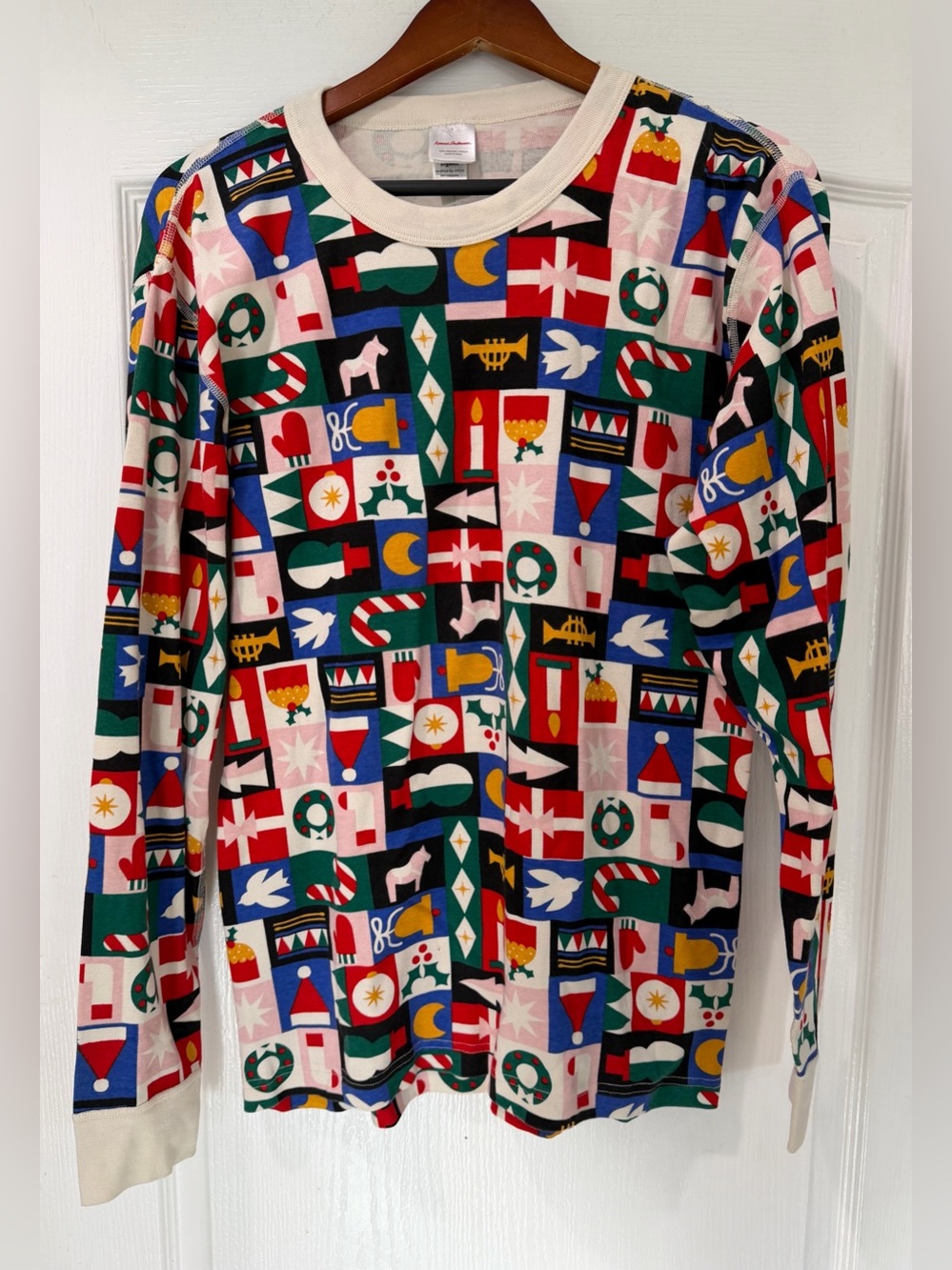 Hanna Andersson Modern Merry Pajama Top 100% organic cotton size L